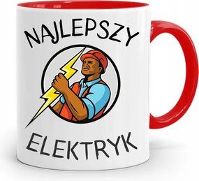 Piros Bögre Villanyszerelőnek A Legjobb Villanyszerelő fényképes nyomtatással