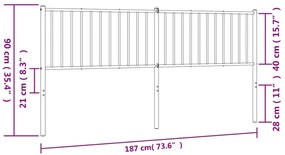 fekete fém fejtámla 180 cm