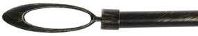 Antikolt fém függönyrúd aranyozott fekete ovál véggel 300/160 cm