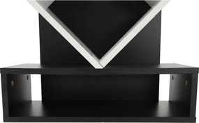 könyvespolc, fehér/fekete, VEVEY