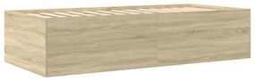 sonoma tölgy kanapéágy fiókkal matrac nélkül 75x190 cm