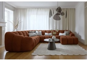 Terrakotta színű sarokkanapé (bal oldali-U alakú) Shell – Miuform