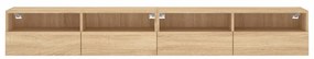 2 db sonoma tölgyszín szerelt fa fali TV-szekrény 100x30x30 cm
