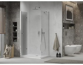 Mexen Lima zuhanykabin 120x80cm, 6mm üveg, króm profil - átlátszó üveg + Vékony zuhanytálca - 856-120-080-00-00-4010