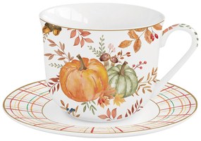 Őszi Mintával dísztökkel díszített Porcelán nagy csésze Harvest