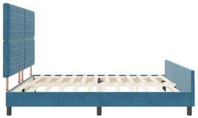Ágykeret Sötétkék 200x200 cm Bársony
