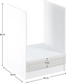 Beépítő alsószekrény D60ZK, fehér/sosna Andersen, SICILIA