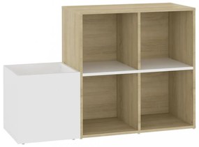 fehér-sonoma szerelt fa előszobai cipősszekrény 105x35,5x70 cm