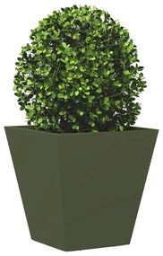 2 db olívazöld acél kerti növénytartó 30 x 30 x 30 cm