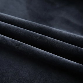 2 db fekete bársony sötétítőfüggöny kampókkal 140 x 245 cm