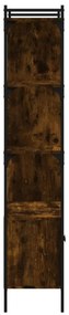 füstös tölgy szerelt fa könyvespolc ajtókkal 76,5x30x154,5 cm