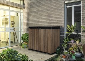 Sötétbarna műanyag kerti tárolódoboz Deco – Keter