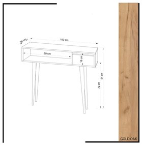 KIOGI konzolasztal 94x100 cm fehér/bézs