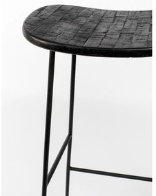 Fekete teakfa bárszék (ülésmagasság 76 cm) Tangle – White Label