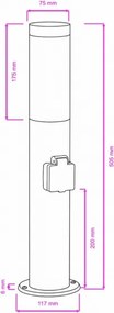 BRILAGI - ELIA kültéri lámpa dugaljjal 1xE27/20W/230V IP44 50 cm antracit