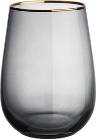 TOUCH OF GOLD vizespohár aranyszegéllyel, szürke 590 ml