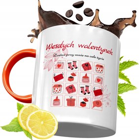 Narancssárga Bögre Valentin Napra Lányoknak, fényképes nyomattal