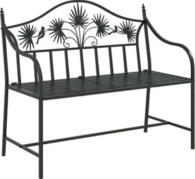 vidaXL Kerti pad Fekete 104 x 52,5 x 89 cm Acél
