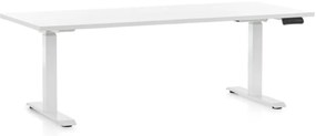 Állítható magasságú asztal OfficeTech C, 180 x 80 cm, fehér alap, fehér