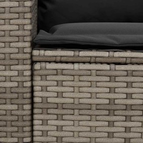 szürke polyrattan kerti kanapé párnákkal