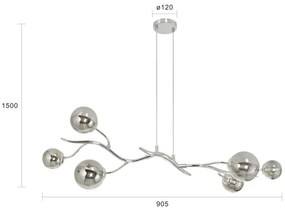 Brilagi - LED Csillár zsinóron MISTEL 6xG9/3W/230V fényezett króm/füstös
