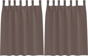 vidaXL Fekete Függöny Gyűrűkkel 2 pcs Sötét Barna 140 x 140 cm