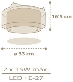Dalber 76876 - Gyerek mennyezeti lámpa BABY CHICK 2xE27/15W/230V