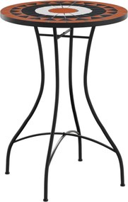 vidaXL terrakotta/fehér kerámia mozaikmintás bisztróasztal Ø50x70 cm