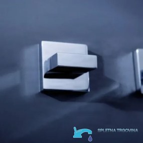 Fali mosdócsaptelep EYN SU5183 két fogantyúval, vízeséses kifolyóval, króm és ezüstszínű kivitelben