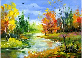 Kép - Tájfestés (üvegen) (70x50 cm)