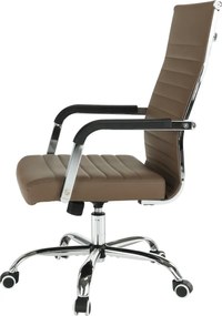Irodai szék, textilbőr/fém, taupe/króm, FARAN