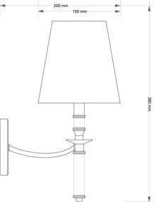 Fali Lámpa Patina NAPOLI KUTEK NAP-K-1-P-A