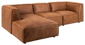 Fairfield konyakbarna sarokkanapé újrahasznosított bőrből, bal oldalas, 282 cm - Bonami Selection