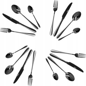 Evőeszköz szett Homla 4 személyes fekete Abele 16 db