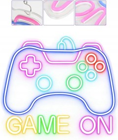 Neon Led fali neon szoba Game On Fényerőszabályzó Éjszakai Lámpa