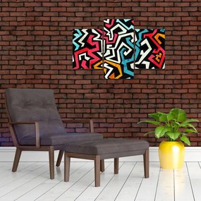 Grafikus absztrakciós kép (90x60 cm)