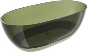 Mexen Pure olíva szabadon álló átlátszó kád 170 x 80 cm, króm lefolyó - 58071708001