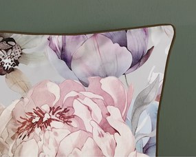 Szürke-barna egyszemélyes-hosszabbított pamut-szatén ágyneműhuzat 140x220 cm Colinda – Descanso