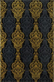 140x190 cm Elegáns Szőnyeg Festival Fekete Arany