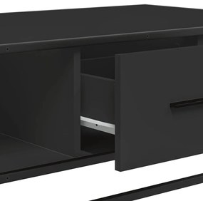 fekete szerelt fa és fém dohányzóasztal 100 x 57 x 35 cm