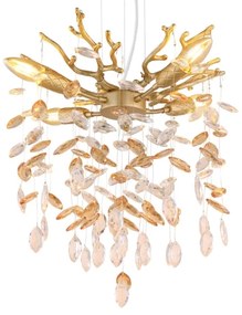 Globo 64138HG - Kábelen függesztett QUEENA csillár 4xE14/40W/230V arany