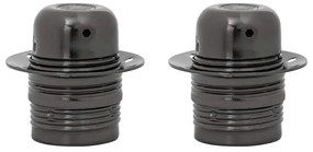 2 db fényes fekete lámpatartók E27