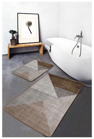 Szürke-barna bársony fürdőszobai kilépő szett 2 db-os 60x100 cm – Mila Home