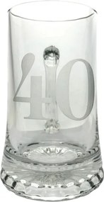 Söröspohár sörhöz 40 éves évfordulóra, fél literes, 400 ml homokfúvott