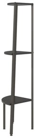 3 szintes fekete sarokpolc 45,5 x 31,5 x 120 cm