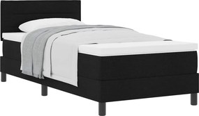 vidaXL Boxrugós ágy matracmal fejtámlával Fekete 90 x 190 cm szövet