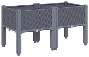 vidaXL kékszürke PP rácsos kerti ültetőláda 80 x 40 x 42 cm