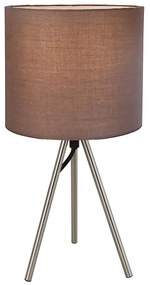 Klausen Klausen KL108014 - Asztali lámpa THEO 1xE14/9W/230V barna/fényezett króm KS0080