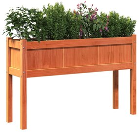 viaszbarna tömör fenyőfa kerti virágláda 110 x 31 x 70 cm