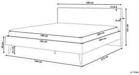 Franciaágy 180 cm SERVI (ágyráccsal és LED világítással) (világos fa). 1007525